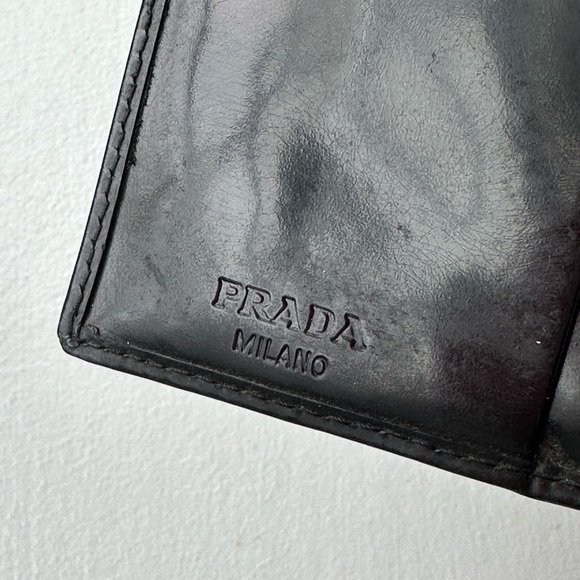 PRADA Spazzolato Leather Compact Wallet - Picture 9 of 14
